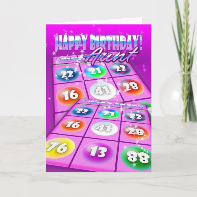 Carte d'anniversaire tante Bingo Crazy (Devant)