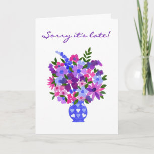 Carte d'anniversaire tardive - flower power