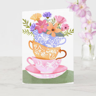CARTE D'ANNIVERSAIRE TASSE À THÉ