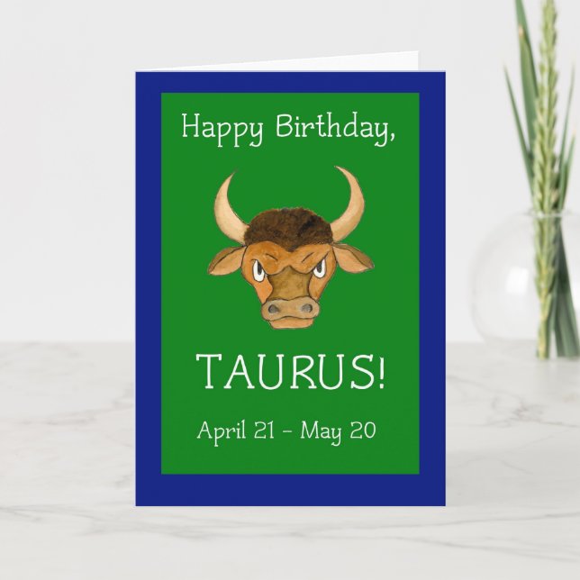 Carte d'anniversaire 'Taurus' (Devant)