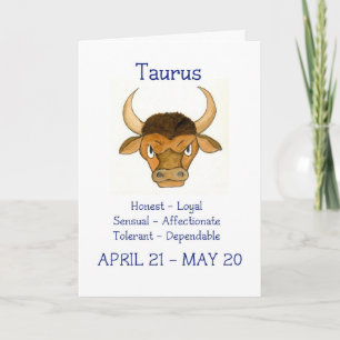Carte d'anniversaire 'Taurus'