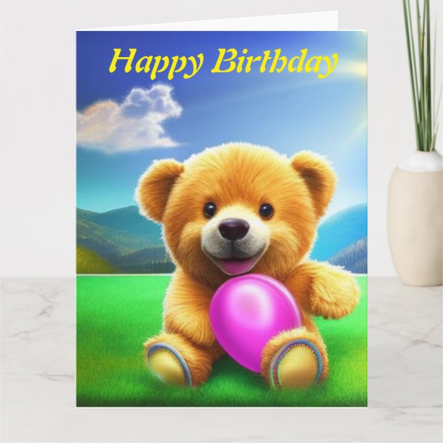 Carte d'anniversaire Teddy Bear Joyeux Anniversair (Devant)