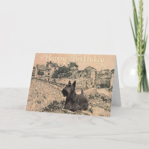 Carte d'anniversaire Terrier Écossais