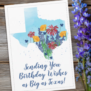 Carte d'anniversaire Texas Wildflowers