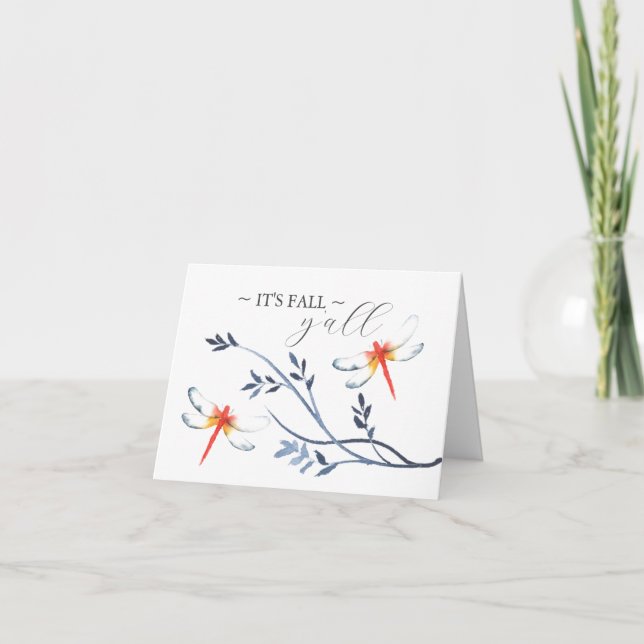 Carte d'anniversaire Thanksgiving Red Dragonfly (Devant)