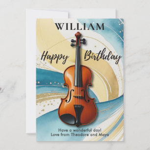 Carte d'anniversaire thème musical avec tourbillon