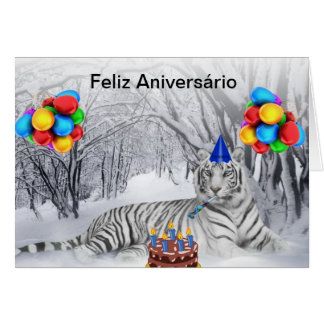Carte d'Anniversaire Tigre Blanc