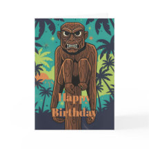 Carte d'anniversaire Tiki Monkey