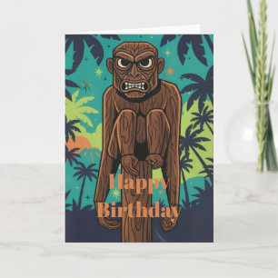 Carte d'anniversaire Tiki Monkey