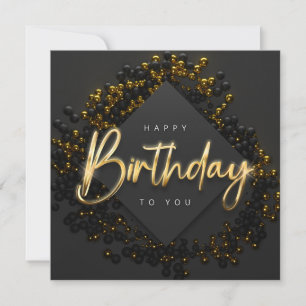 Carte d'anniversaire traditionnelle noire
