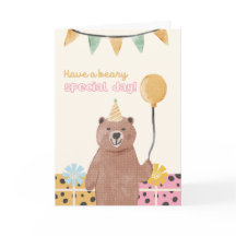 Carte d'anniversaire très agréable à l'ours mignon