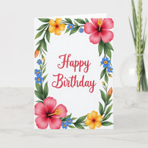 Carte d'anniversaire Tropical Bloom