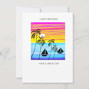 Carte d'anniversaire Tropical Sunset
