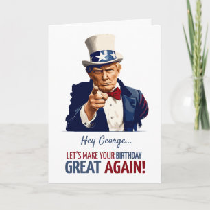 Carte d'anniversaire Trump / Nom personnalisé