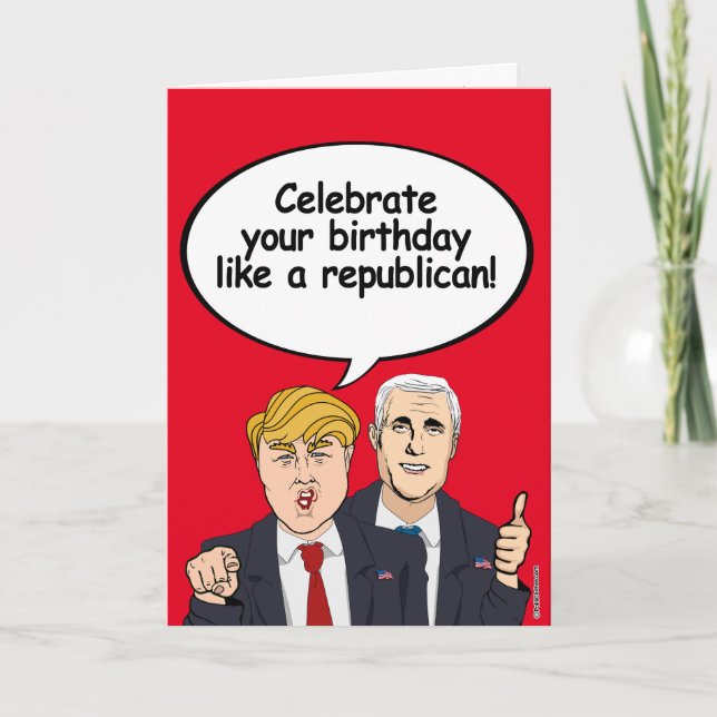 Carte d'anniversaire Trump Pence - Célébrez votre  (Devant)