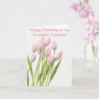 Carte d'anniversaire Tulipe joyeuse pour fille.