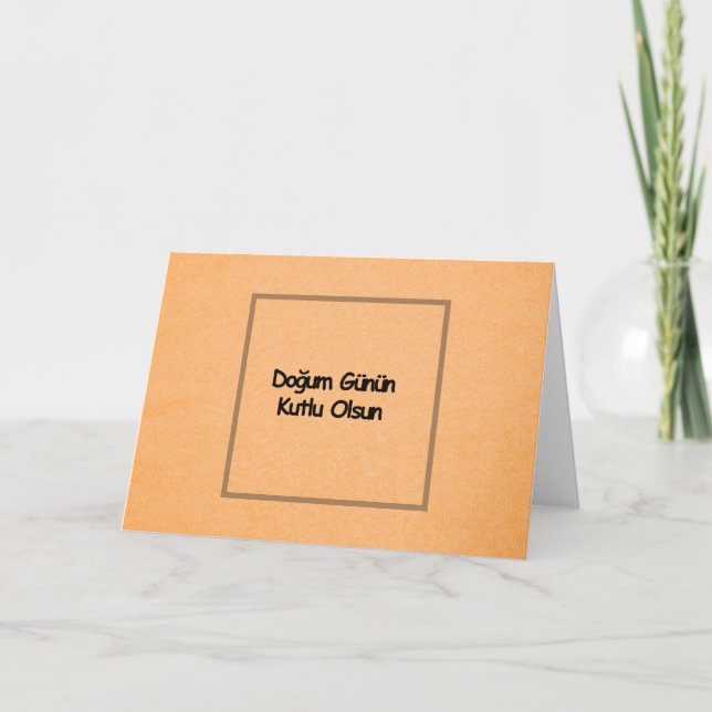 Carte d'anniversaire turque avec lettres noires (Devant)
