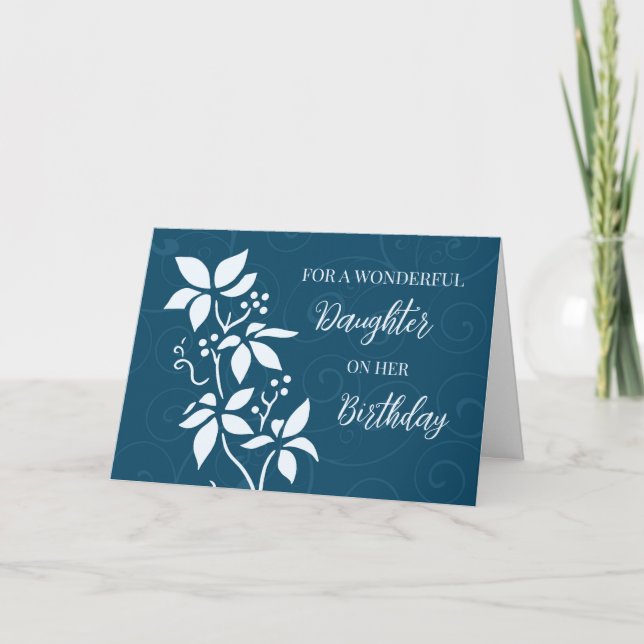 Carte d'anniversaire Turquoise Blue Flowers (Devant)
