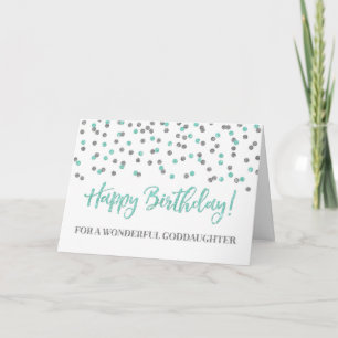 Carte d'anniversaire Turquoise Confetti Godgirl