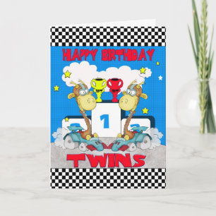 Carte d'anniversaire Twins Giraffe - Giraffe de co