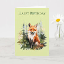 Carte d'anniversaire Un Renard dans une Forêt #1