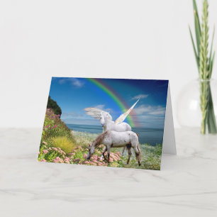 Carte d'anniversaire Unicorn et Pegasus