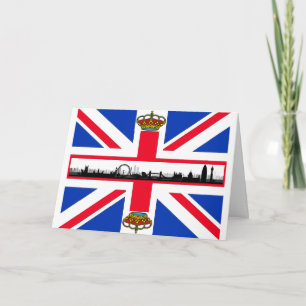 Carte d'anniversaire Union Jack Royal Crown Londre