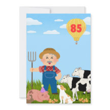 carte d'anniversaire unique 85 ans (ferme)