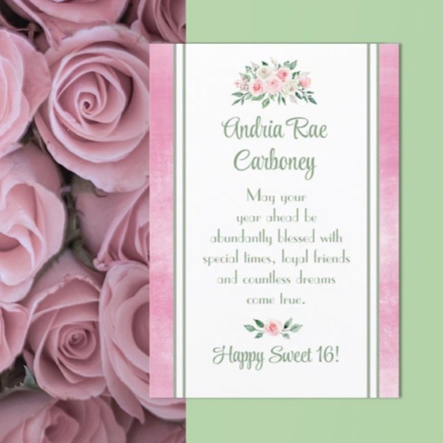 Carte d'anniversaire unique Sweet 16 customisée (Créateur téléchargé)