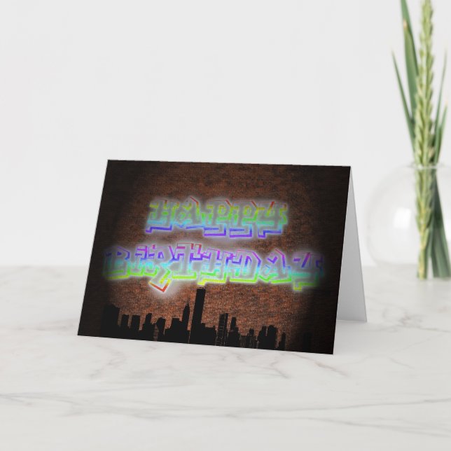 Carte d'anniversaire urbaine (Devant)