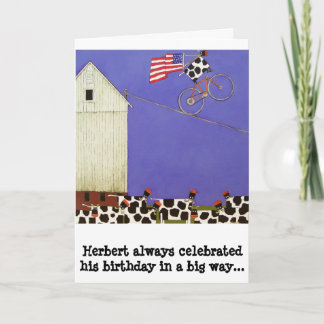 carte d'anniversaire vaches humoristiques