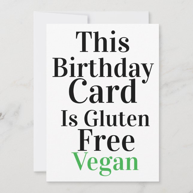 Carte d'anniversaire Vegan sans gluten amusant (Devant)
