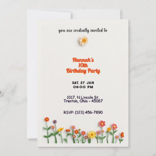 Carte d'anniversaire végétale minimaliste