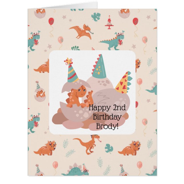 "Carte d'anniversaire Velociraptor Jouer (Devant)