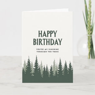 Carte d'anniversaire Vert Forêt