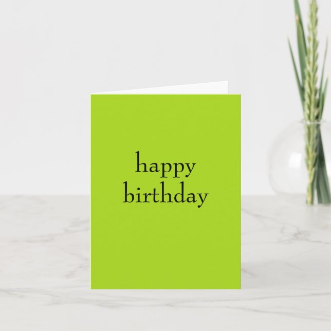 Carte d'anniversaire verte (Devant)