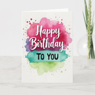 Carte d'anniversaire Vibrant Wash
