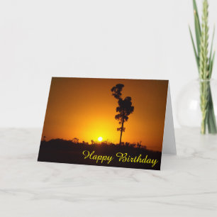 Carte d'anniversaire vierge du coucher du soleil