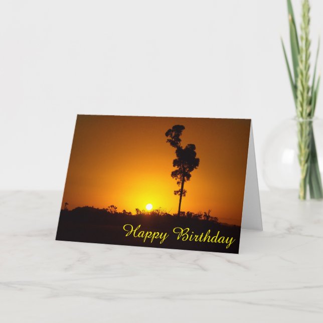 Carte d'anniversaire vierge du coucher du soleil (Devant)