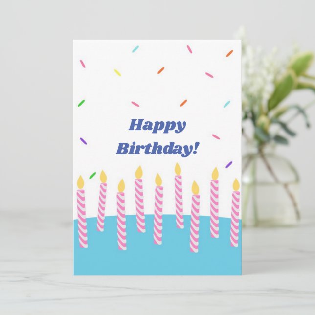 Carte d'anniversaire vierge et heureuse (Debout devant)