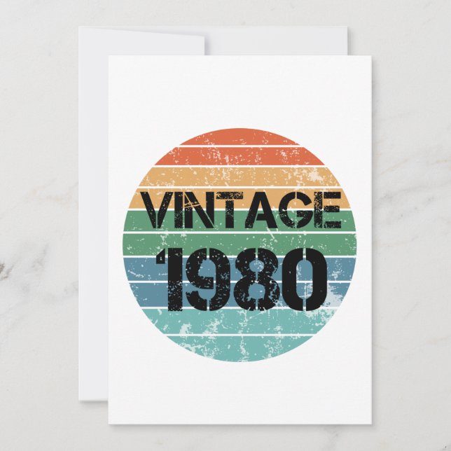 Carte d'anniversaire vintage 1980 (Devant)