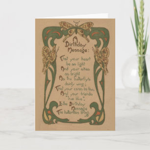 Carte d'anniversaire vintage - Art Nouveau