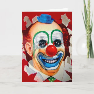 Carte d'anniversaire vintage Circus Clown