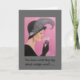 Carte d'anniversaire vintage de Madame