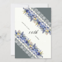 Carte d'anniversaire vintage dentelle et perles fl
