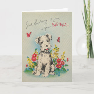 Carte d'anniversaire Vintage Dog