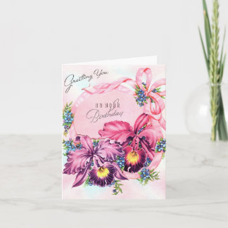 Carte d'anniversaire vintage Orchidées
