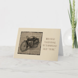 Carte d'anniversaire Vintage pour moto d'antiquité