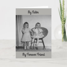 Carte d'anniversaire vintage Soeur