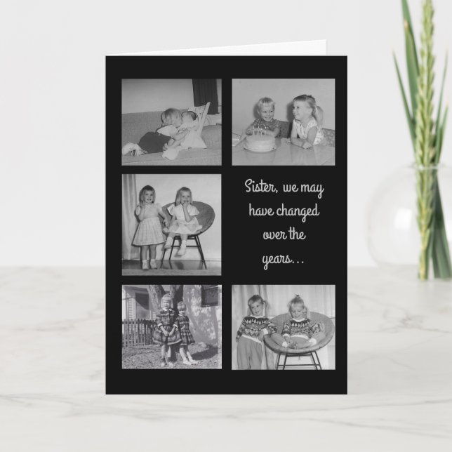 Carte d'anniversaire vintage Soeur (Devant)